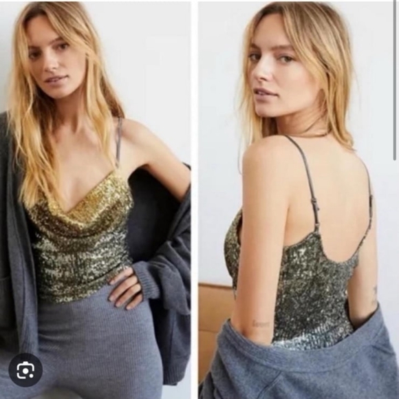 Free People Stop & Stare Sequin Cami - Picture 1 of 5